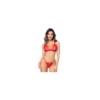 Ensemble sexy 2 pièces en crochet tricoté avec haut ajustable et string 